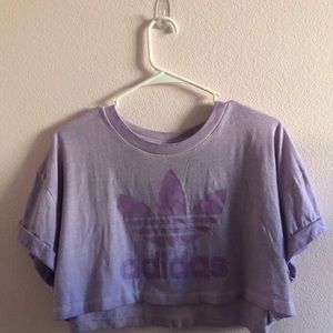 Adidas Purple Lavender Cropped Tee